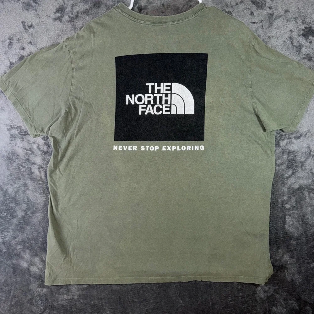 Mens XL The North Face T-Shirt Green Excellent Never Stop Exploring Graphic Tee